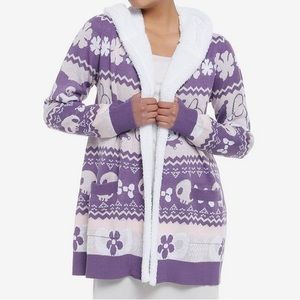 NWT My Melody & Kuromi Sanrio Sherpa Hooded Girls Open Cardigan